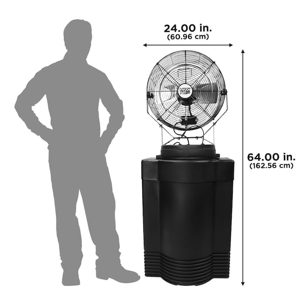 Maxx Air Misting Fan, 18 in Blade Dia, 120V, 3,500 cfm, Non-Oscillating - CDMP1840GRY