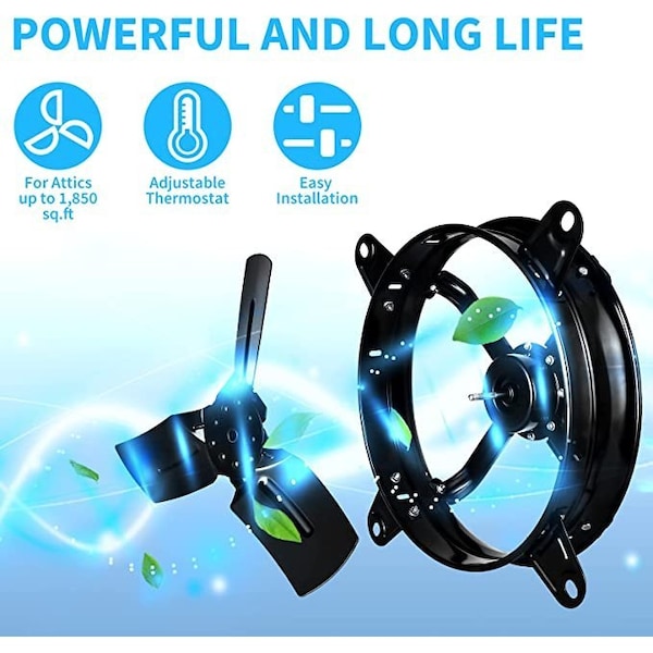 Ipower Ventilation Fan Air Circulator W/ Thermostat, 20 in Blade Dia, 115V - HIFANXVENTIL20THEMOT