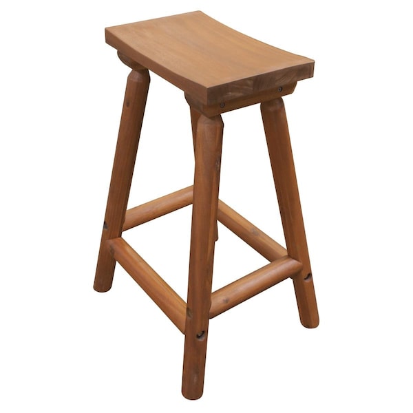 Leigh Country 16 x 19.25 x 28.25 in. Amber-log Saddle Stool - TX 36015