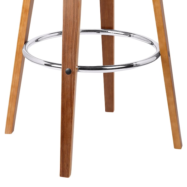 Armen Living Julyssa 26" Counter Height Swivel Brown Faux Leather and Walnut Wood Bar Stool - LCJSBAWABR26