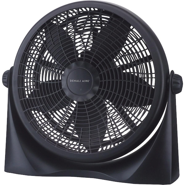 Denali Aire Air Circulator Fan, 20 in Blade Dia, 3-Speed, Black - 1DAFCR20