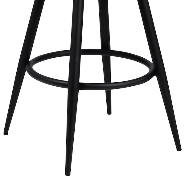 Armen Living Justin 26" Counter Height Swivel Vintage Coffee Faux Leather Bar Stool with Black Metal Legs - LCJTBABLVC26