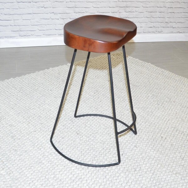 Carolina Cottage 25 in. Saga Counter Stool Chestnut & Black - CF2411CHETBK
