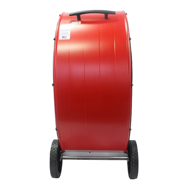 Maxx Air Barrel Air Circulator Fan, 36 in Blade Dia, 120V, 7,300/10,200 cfm, Non-Oscillating - BF36BD RED