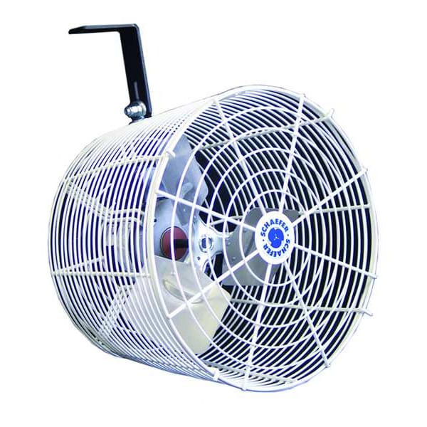 Schaefer Standard Duty Industrial Fan, Wall Mount, 12 in Blade Dia, 115/230V, 1,470 cfm, Non-Oscillating - GVK12