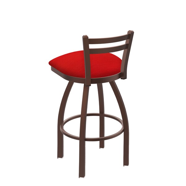 Holland Bar Stool Co 25" Low Back Swivel Counter Stool, Bronze Finish, Canter Red Seat - 41125BZ011