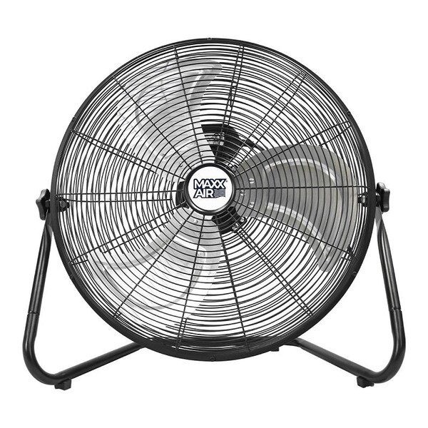 Maxx Air MaxxAir HVFF 20 High-Velocity Floor Fan, 20 in Dia Blade, 1500 to 2250 cfm, 3-Speed, Black - HVFF 20