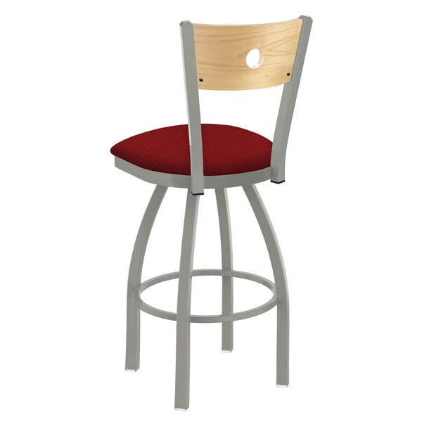 Holland Bar Stool Co 25" Swivel Counter Stool, Nickel Finish, Nat Back, Graph Ruby Seat - 83025ANNATMPLB016