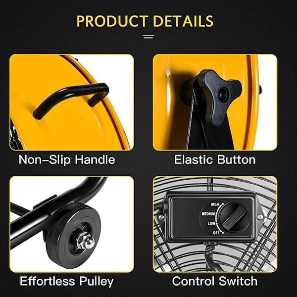 Simple Deluxe Heavy Duty Industrial Drum Fan, 24 in Blade Dia - HIFANXDRUM24X2
