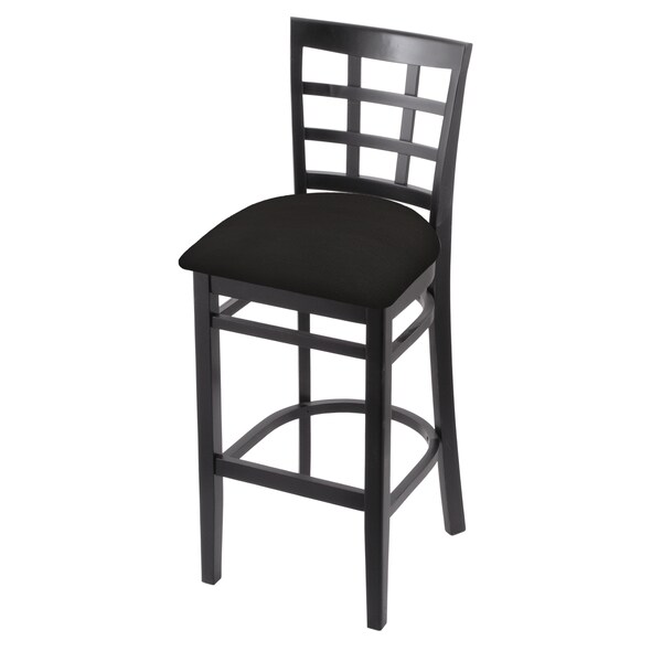 Holland Bar Stool Co 25" Counter Stool, Black Finish, Canter Espresso Seat - 313025BLK003