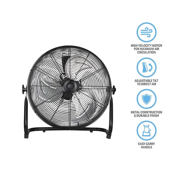 Perfect Aire Perfect Aire 21.25 in. H X 18 in. D 3 speed High Velocity Floor Fan - 1PAFHV18