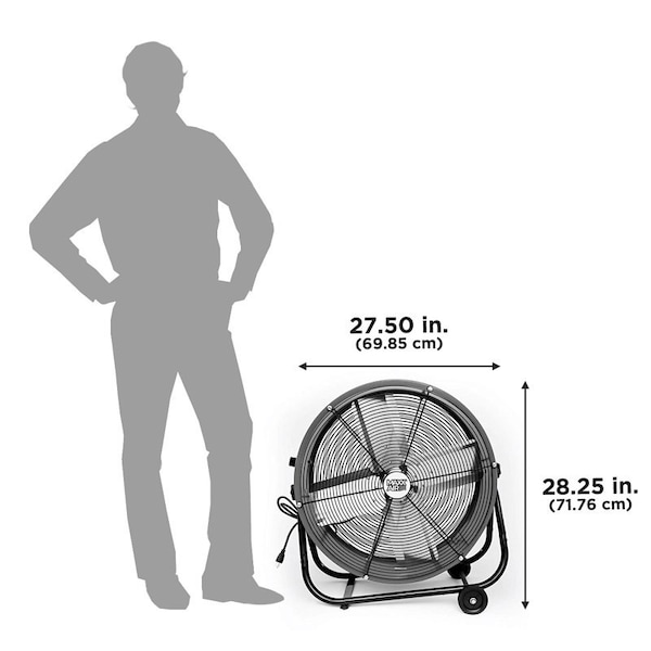 Maxx Air MaxxAir BF24TF Tilt Fan, 1750 to 3200 cfm, 120 V, Yellow - BF24TFRED