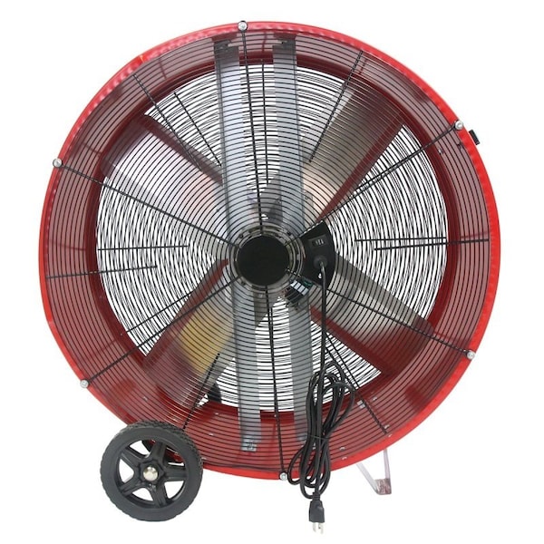 Maxx Air Portable Barrel Fan, 120 V, 2Speed, 4050 to 5000 cfm Air, Red - BF30DD