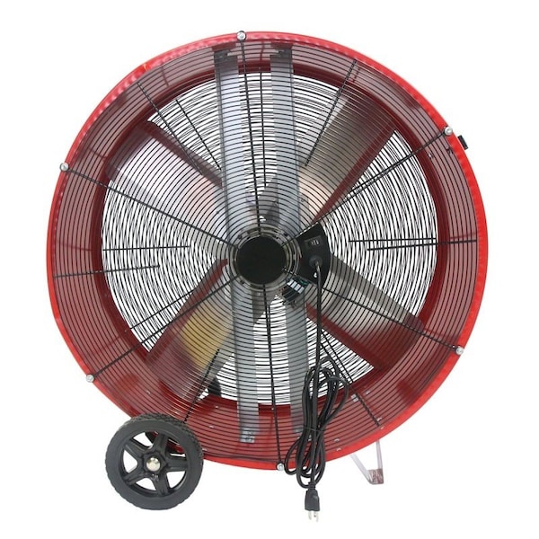 Maxx Air Direct Drive Drum Fan, 656 A, 120 V, 2Speed, 460 to 710 rpm Speed, 6300 to 9000 cfm Air, Steel - BF36DD
