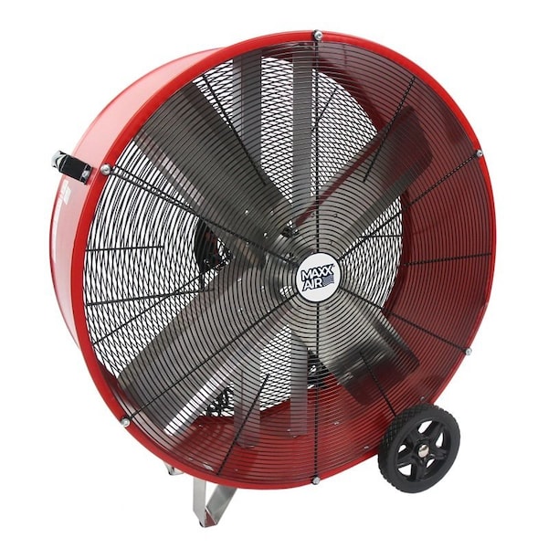 Maxx Air Direct Drive Drum Fan, 656 A, 120 V, 2Speed, 460 to 710 rpm Speed, 6300 to 9000 cfm Air, Steel - BF36DD