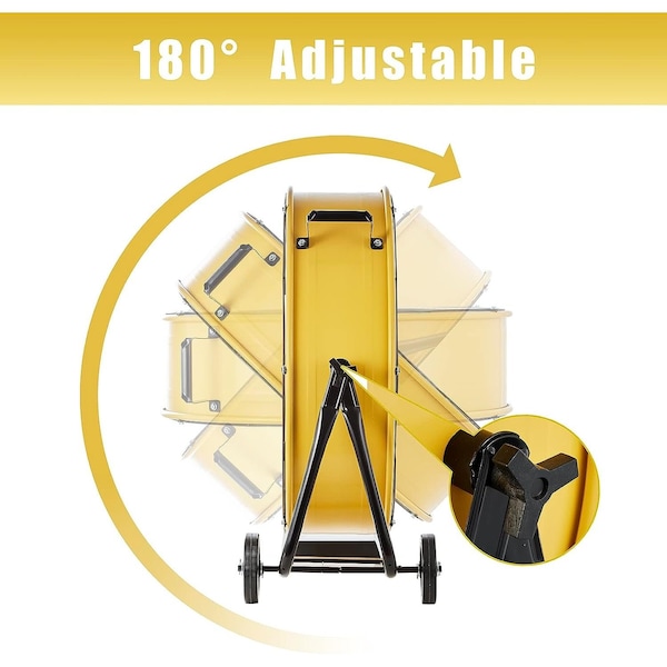 Edendirect 24in 3-Speed Portable High Velocity Drum Fan, Yellow, 1/3 HP, Turbo Blade, Low Noise - IR-FAN7804