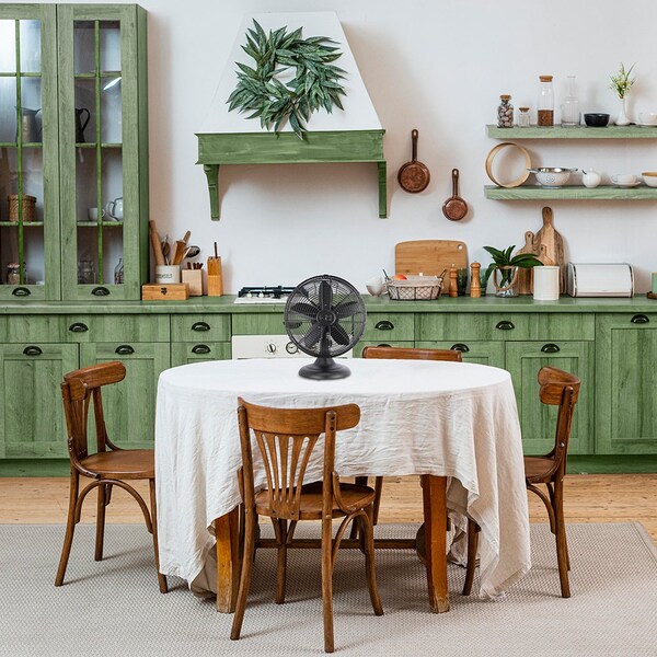 Good Housekeeping 12in Retro Table Fan in Matte Black - 92603