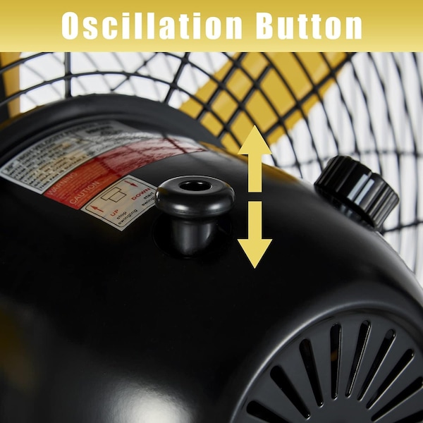 Edendirect 20in Heavy Duty High Velocity Pedestal Oscillating Fan with 1/5, Commercial or Industrial Fan - IR-FAN7808
