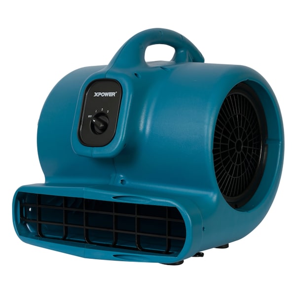 Xpower Air Mover W/ Power Outlets for Daisy Chain, 1/3 HP, 2600 CFM, 3.8 Amps, 4 Positions, 3 Speeds - P-600A
