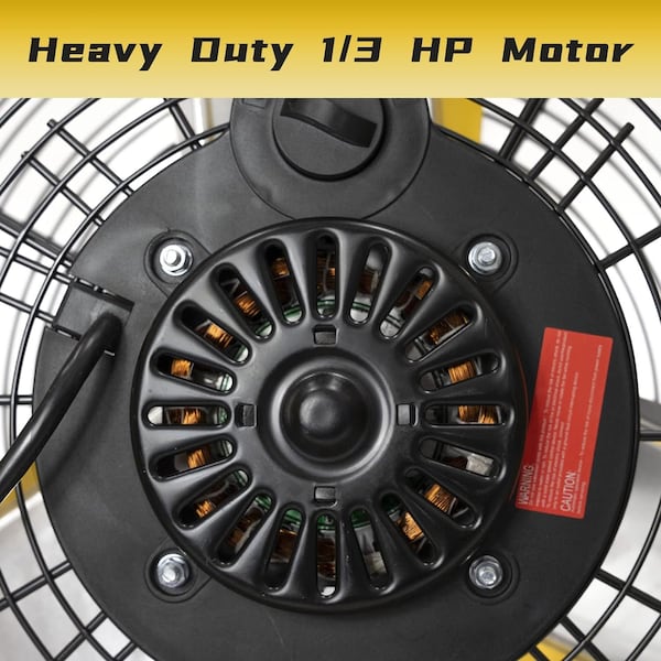 Edendirect 24in 3 Speeds Portable High Velocity Drum Fan Yellow with 1/3 HP, Turbo Blade, Low Noise - IR-FAN7806