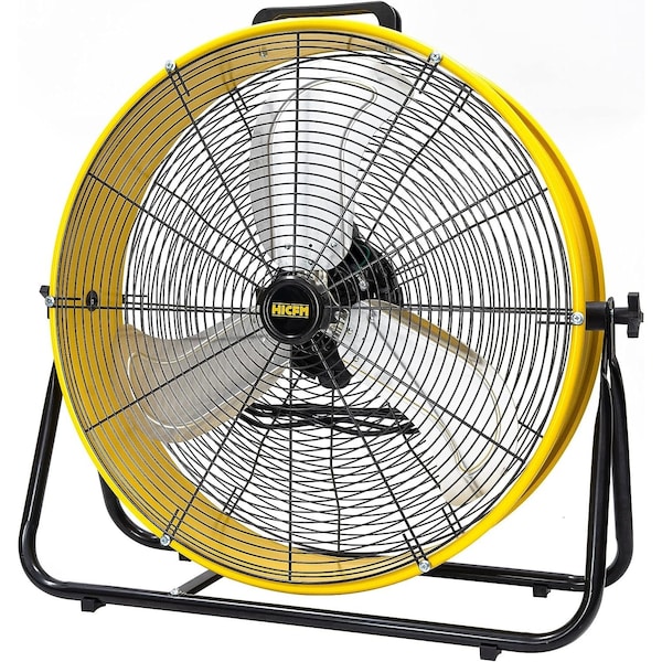 Edendirect 24in 3 Speeds Portable High Velocity Drum Fan Yellow with 1/3 HP, Turbo Blade, Low Noise - IR-FAN7806