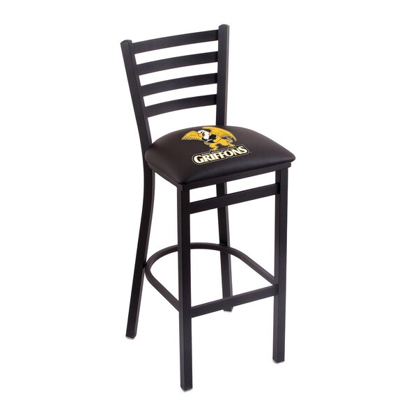 Holland Bar Stool Co 25" Blk Wrnkl Missouri Western State Station Counter Stool, Ladder Back - L00425MOWST