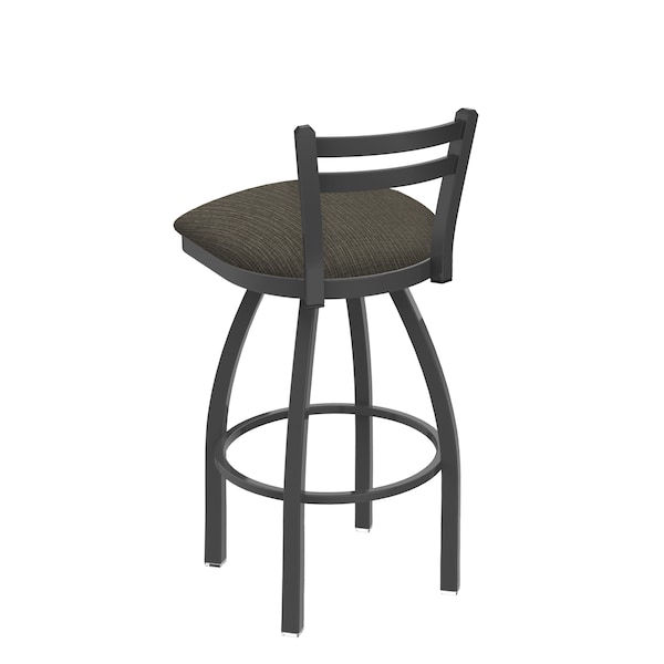 Holland Bar Stool Co 25" Low Back Swivel Counter Stool, Pewter Finish, Graph Chalice Seat - 41125PW019