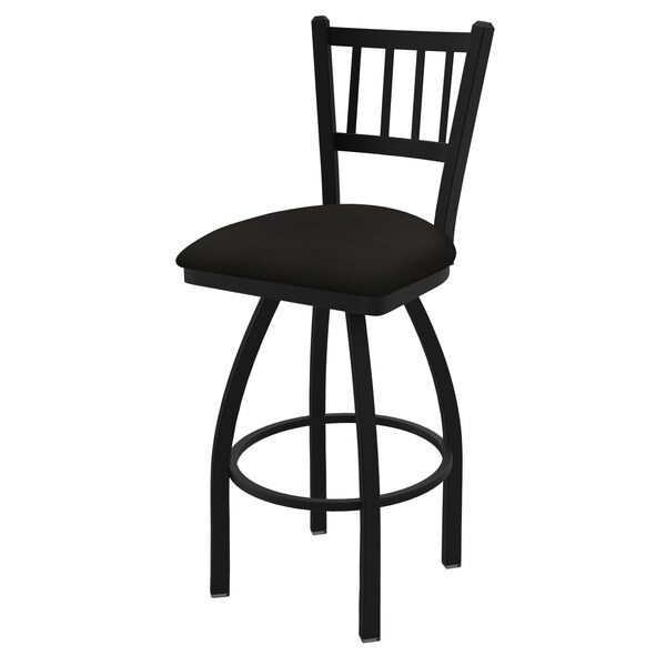 Holland Bar Stool Co 25" Swivel Counter Stool, Black Wrinkle, Canter Espresso Seat - 81025BW003