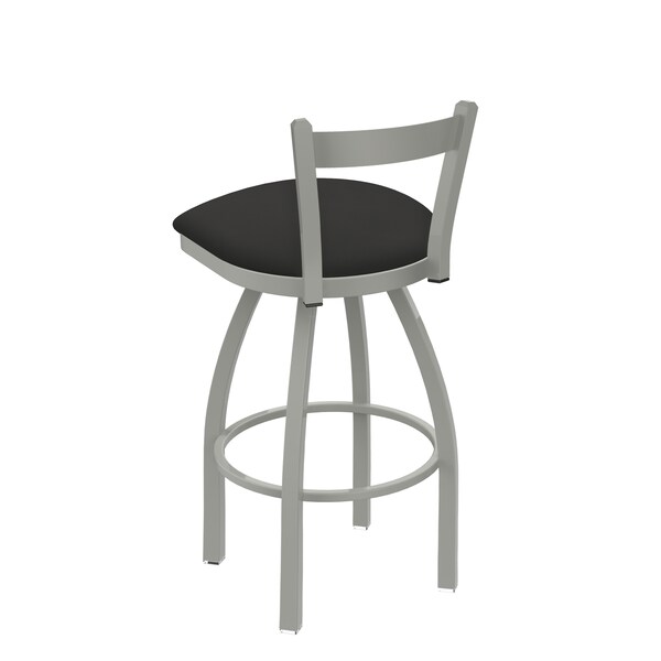 Holland Bar Stool Co 25" Low Back Swivel Counter Stool, Nickel Finish, Canter Iron Seat - 82125AN008