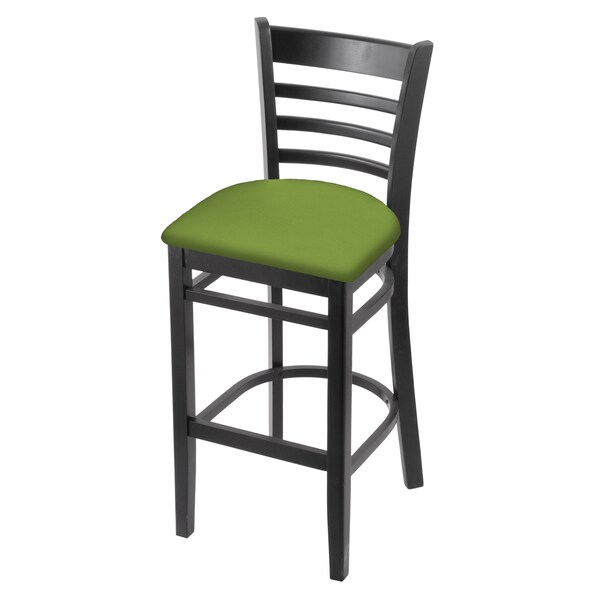 Holland Bar Stool Co 25" Counter Stool, Black Finish, Canter Kiwi Green Seat - 314025BLK009