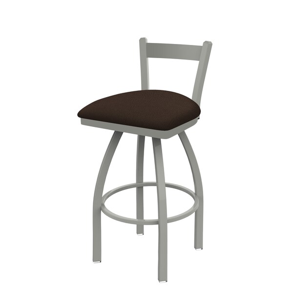 Holland Bar Stool Co 25" Low Back Swivel Counter Stool, Nickel Finish, Rein Coffee Seat - 82125AN025