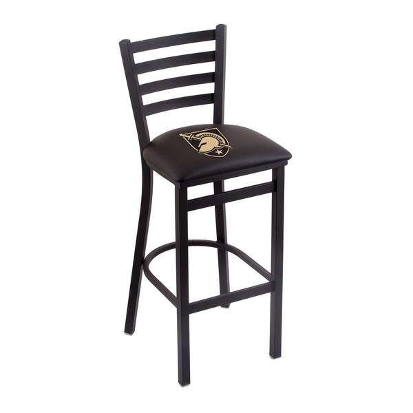 Holland Bar Stool Co 25" Blk Wrnkl US Military Acad ARMY Station Counter Stool, Ladder Back - L00425USMILA
