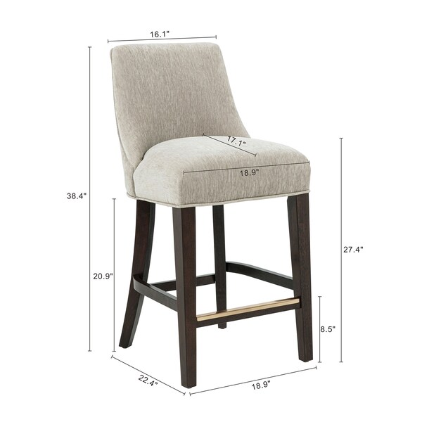 Manhattan Comfort Beever Counter Stool  in Taupe - Set of 2 - 2-CS024-TP