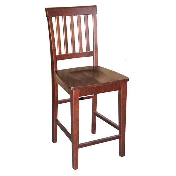 Latestluxury VN10-WC-MAHO 2 Vernon Counter Stools with Wood Seat - Mahogany - LA2682558