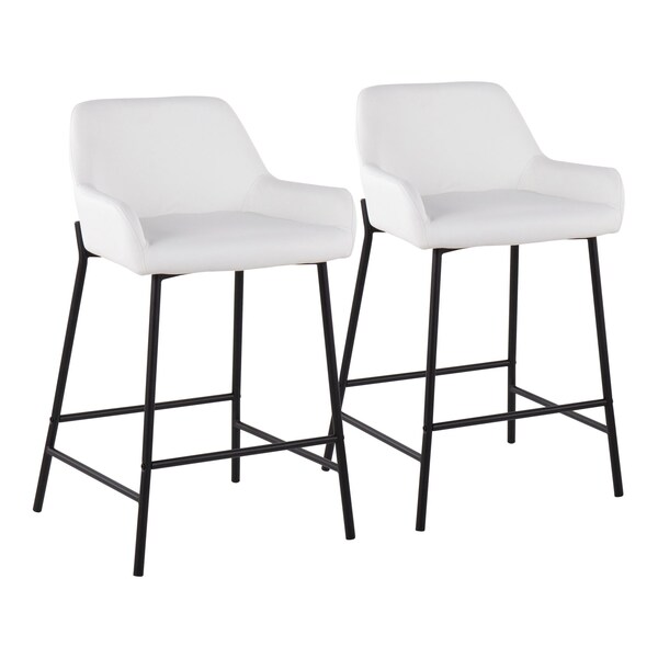 Lumisource Daniella Fixed-Height Counter Stool - Set of 2 PR - B24-DNLA2 BKPUW2