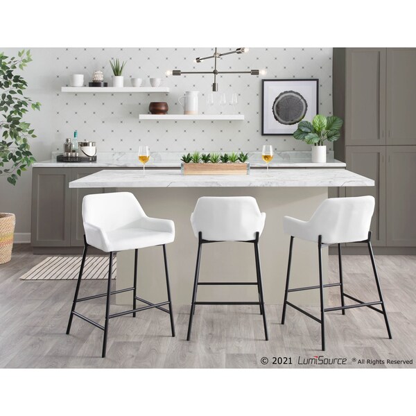 Lumisource Daniella Fixed-Height Counter Stool - Set of 2 PR - B24-DNLA2 BKPUW2