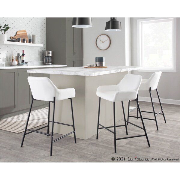 Lumisource Daniella Fixed-Height Counter Stool - Set of 2 PR - B24-DNLA2 BKPUW2