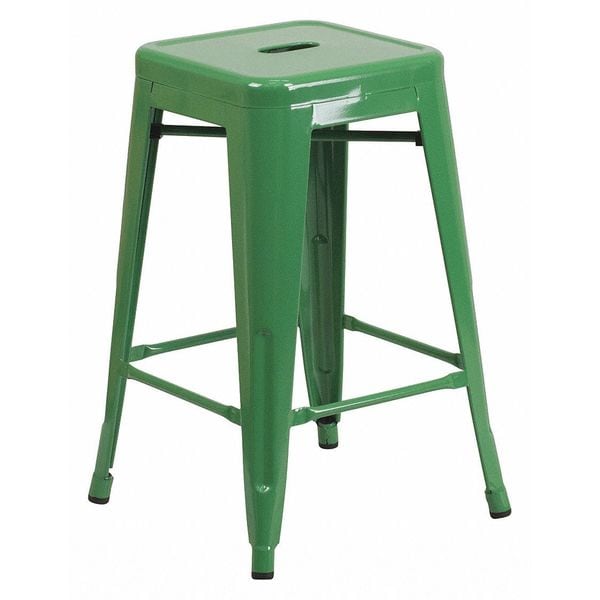 Flash Furniture 24" High Backless Green Metal Counter Height Stool - CH-31320-24-GN-GG
