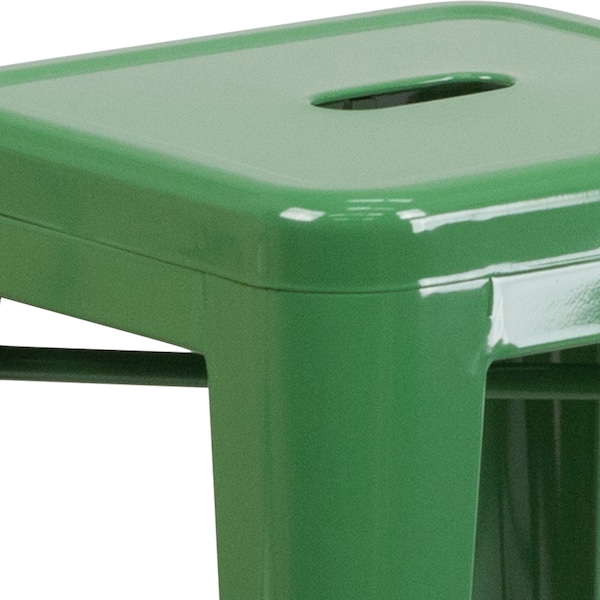 Flash Furniture 24" High Backless Green Metal Counter Height Stool - CH-31320-24-GN-GG