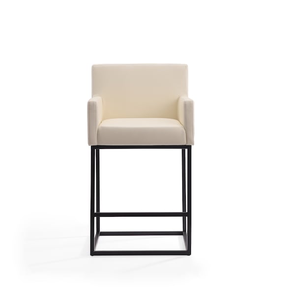 Manhattan Comfort Ambassador Counter Stool in Cream and Black (Set of 3) - 3-CS010-CR