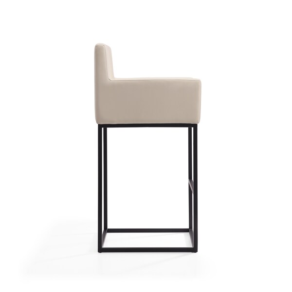 Manhattan Comfort Ambassador Counter Stool in Cream and Black (Set of 3) - 3-CS010-CR