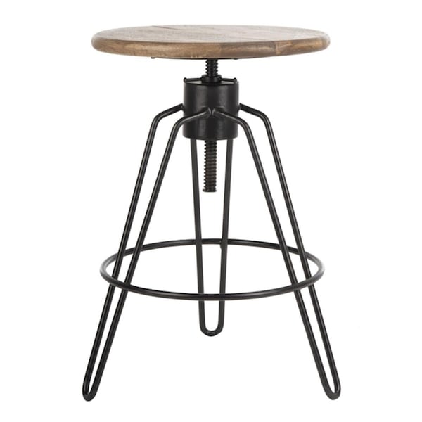 Safavieh Kai Swivel Counter Stool, Natural Honey & Black - BST3700A