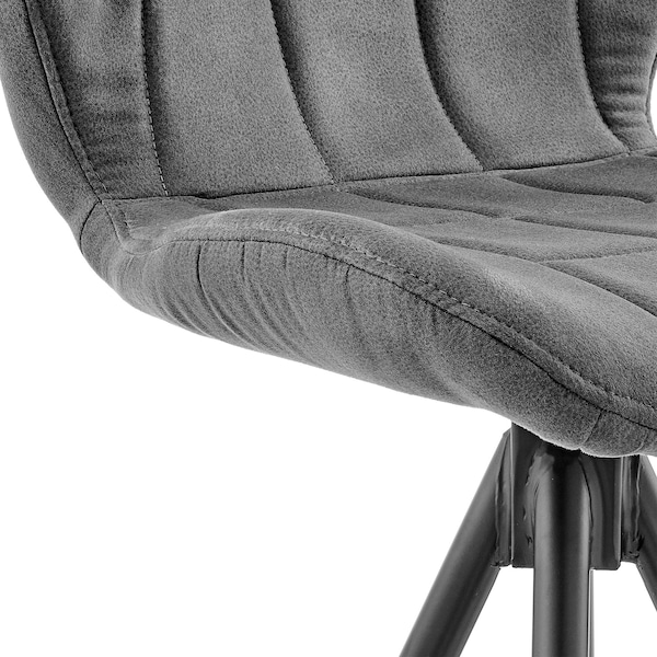Armen Living Catalina 26" Swivel Counter Height Bar Stool in Charcoal Fabric and Black Finish - LCCTBACH26