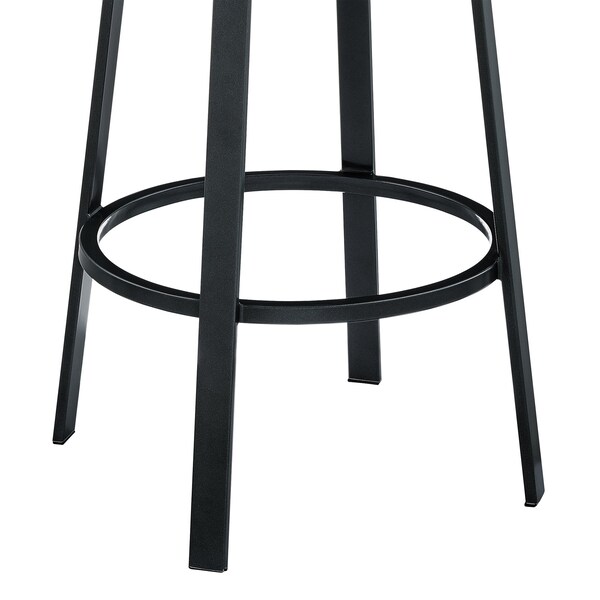 Armen Living Neura Swivel Counter or Bar Stool in Cloud Finish with White Faux Leather - 840254333536