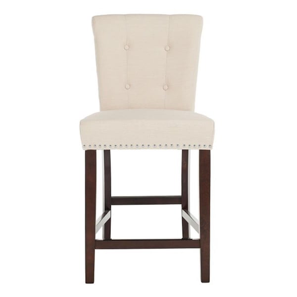 Safavieh 40.5 x 20 x 26.5 in. Taylor Counter Stool Beige & Espresso - BST6301C-SET2