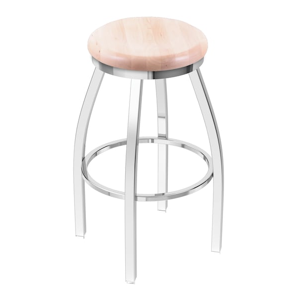Holland Bar Stool Co 25" Swivel Counter Stool, Chrome Finish, Nat Maple Seat - 80225CHNATMPL