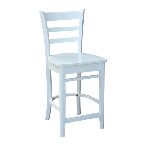 International Concepts Emily Counter Height Stool, 24" Seat Height, White - S08-6172