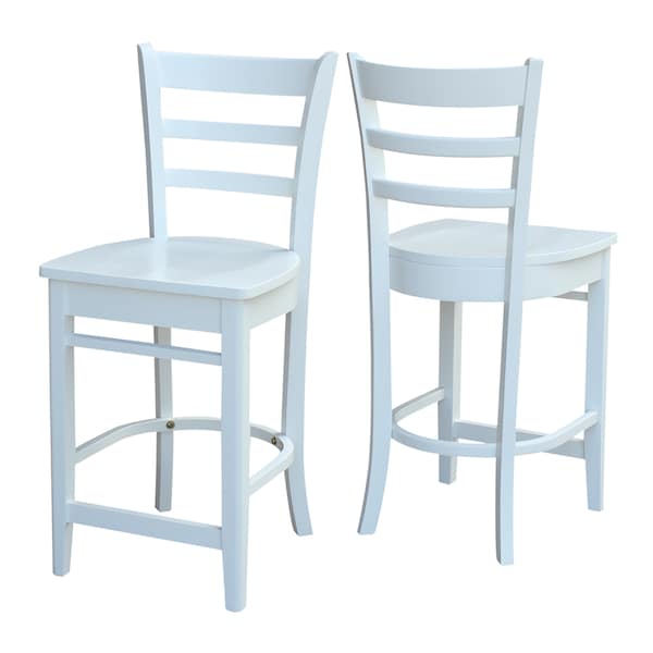 International Concepts Emily Counter Height Stool, 24" Seat Height, White - S08-6172