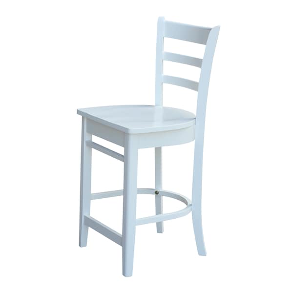 International Concepts Emily Counter Height Stool, 24" Seat Height, White - S08-6172