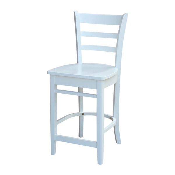 International Concepts Emily Counter Height Stool, 24" Seat Height, White - S08-6172